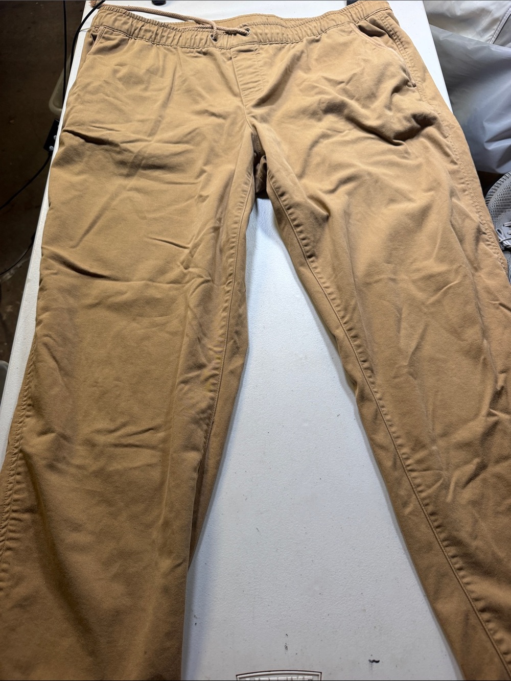 L.L. Bean Men's Drawstring Chino Pants in Tan